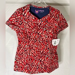 Urbane Womens Top Scrubs With Front Pockets